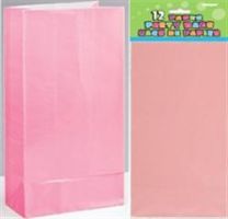 Paper Party Bags Pastel Pink 12ct
