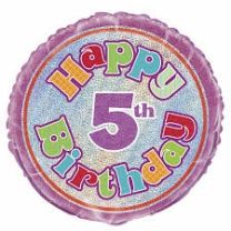 Happy 5th Birthday Prismatic 18" Foil Balloon