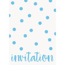 Blue Dots Invitations & Envelopes 8ct
