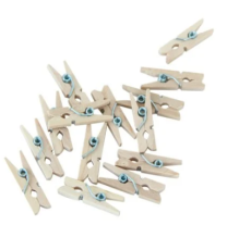 Mini Pegs Wood Natural 24ct