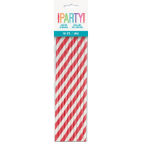 Unique Red Paper Straws 10ct