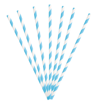 Unique Light Blue Paper Straws 10ct