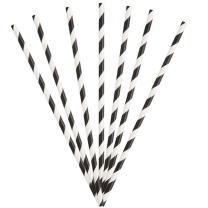 Unique Black Paper Straws 10ct