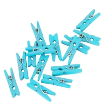 Mini Pegs Wood Blue 24ct