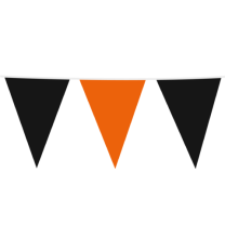 Black & Orange Giant Flag Banner Bunting PE 10M 