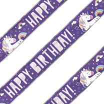 Unicorn Party Happy Birthday Foil Banner 