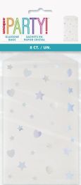 Iridescent Heart Glassine Bags 8ct