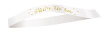 White and Gold Mum To Be Sash