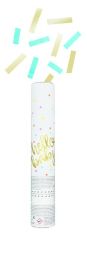 Hello Baby Blue & Gold Confetti Cannon