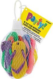 6 Flip Flop Keychains Net Bag - Box of 28