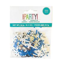 Fancy Blue Cross Foil Confetti .5oz