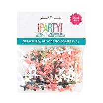 Fancy Pink Cross Foil Confetti .5oz