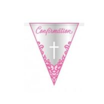 Pink Confirmation Flag Banner 9ft