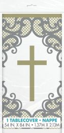 Fancy Gold Cross Plastic Tablecover