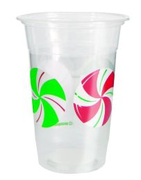 Peppermint Christmas 16oz Plastic Cups 8ct