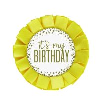 It's My Birthday Gold Confetti Badge 1ct