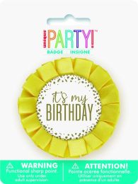It's My Birthday Gold Confetti Badge 1ct