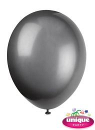 Unique 12" Premium Black Latex Balloons 10 CT.