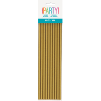 Unique Gold Paper Straws 10ct