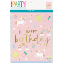 Dainty Unicorn Party Loot Bags 8ct