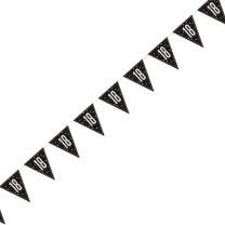 Black/Silver Glitz Age 18 Prism Flag Banner 9ft