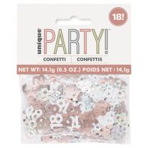 Rose Gold Glitz Foil Age 18 Confetti 0.5 oz