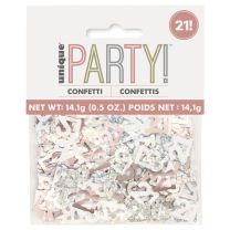 Rose Gold Glitz Foil Age 21 Confetti 0.5 oz
