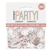 Rose Gold Glitz Foil Age 30 Confetti 0.5 oz