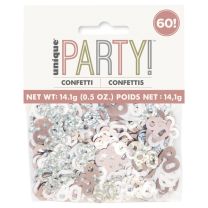 Rose Gold Glitz Foil Age 60 Confetti 0.5 oz