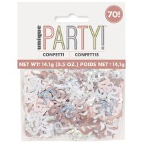 Rose Gold Glitz Foil Age 70 Confetti 0.5 oz