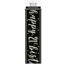Black/Silver Glitz Age 21 Happy Birthday Foil Banner 9ft