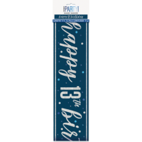 Blue/Silver Glitz Age 13 Happy Birthday Foil Banner 9ft