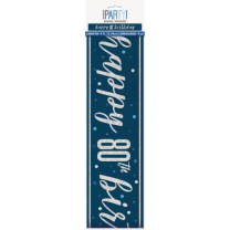 Blue/Silver Glitz Age 80 Happy Birthday Foil Banner 9ft