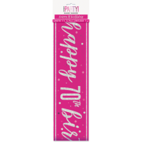 Pink/Silver Glitz Age 70 Happy Birthday Foil Banner 9ft