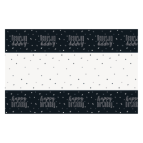Black/Silver Glitz Plastic Tablecover 54