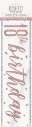 Rose Gold Glitz Age 18 Happy Birthday Foil Banner 9ft
