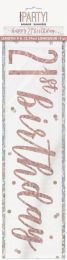 Rose Gold Glitz Age 21 Happy Birthday Foil Banner 9ft