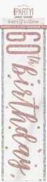 Rose Gold Glitz Age 60 Happy Birthday Foil Banner 9ft