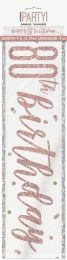 Rose Gold Glitz Age 80 Happy Birthday Foil Banner 9ft