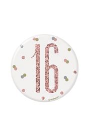 Rose Gold Glitz Foil Age 16 Badge 3" 1CT