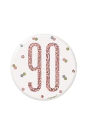 Rose Gold Glitz Foil Age 90 Badge 3" 1CT