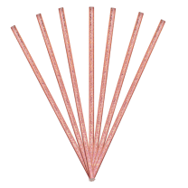 Rose Gold Glitz Foil Paper Straws 10ct