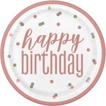 Rose Gold Glitz 9" Plates 8ct