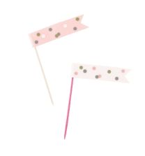 Rose Gold Glitz Flag Picks 6ct
