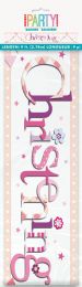 Christening Pink Bunting Banner 9ft (2.74 m)