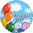 Thinking of You Balloon Sky Holographic - 18" foil balloon