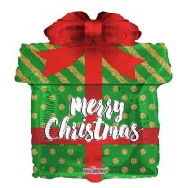 Christmas Gift Box Shape 18" Foil Balloon (Packed)