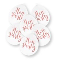 Hen Party 9" Latex Air Fill Balloon - White printed 1 Side - 10ct.
