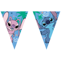 Stitch and Angel Theme Paper Triangular Flag Banner 9 Flags