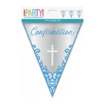 Blue Confirmation Flag Banner 9ft
